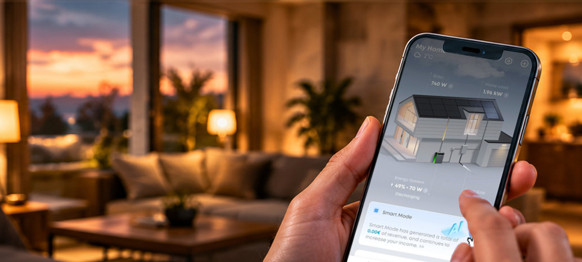 Illustrative Energieanzeige auf einem Smartphone