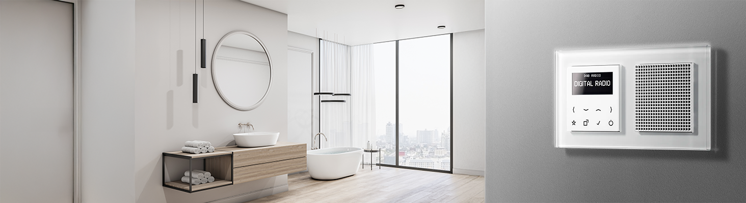 JUNG Smart-Radio DAB+ im Badezimmer