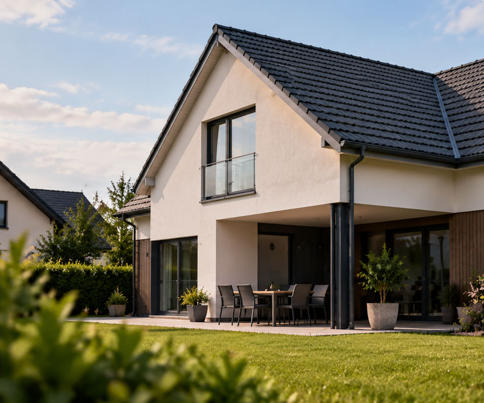 Illustration eines Hauses ohne PV-Module