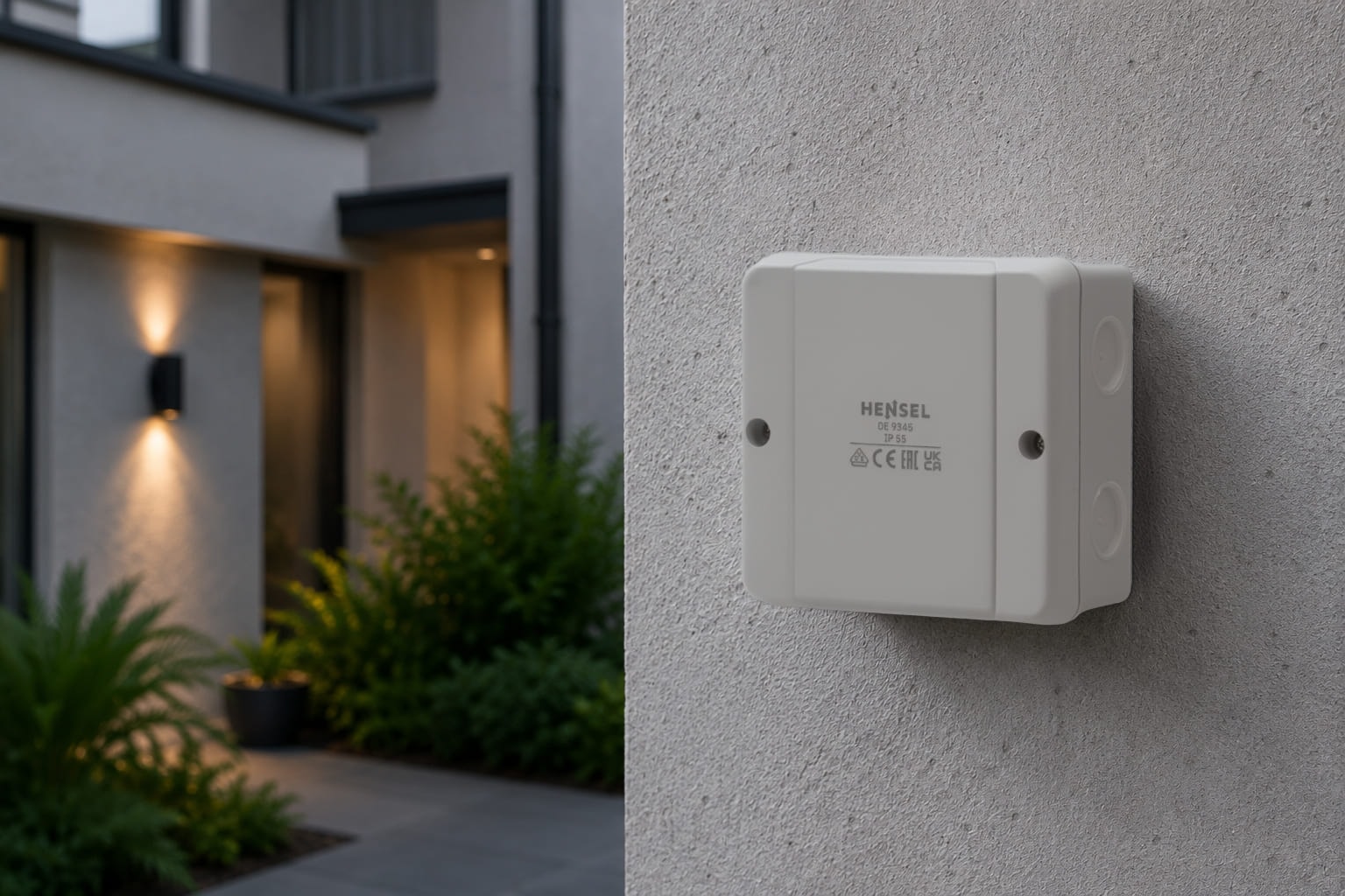 Hensel DE IP55 Kabelabzweigkasten im geschützten Außenbereich