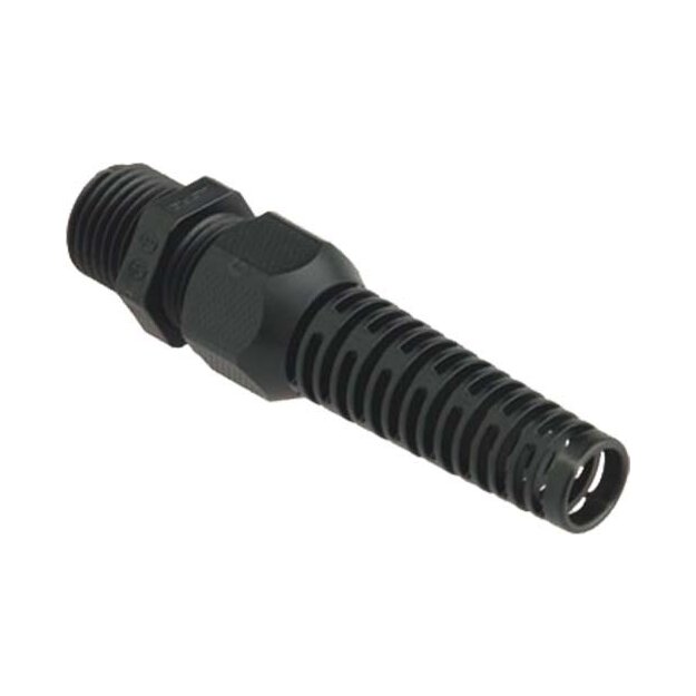 Kaiser 1546.20.1.07 Kabelverschraubung Syntec Kunststoff M20x1.5 Kabel Ø 3.0-7.0 mm (UL 7.0-7.0 mm) Schwarz RAL 9005 mit Knickschutz