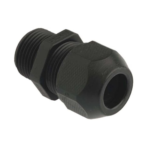 Kaiser 1545.32.1.25 Kabelverschraubung Syntec Kunststoff M32x1.5 Kabel Ø 17.0-25.0mm (UL 19.5-23.0mm) Schwarz RAL 9005 langes Gewinde