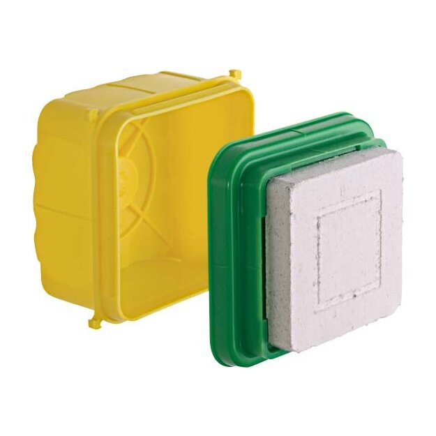 Kaiser 1223-22 Betonbau Universal-Einbaugehäuse 90 x 90 x 70 mm mit Mineralfaserplatte