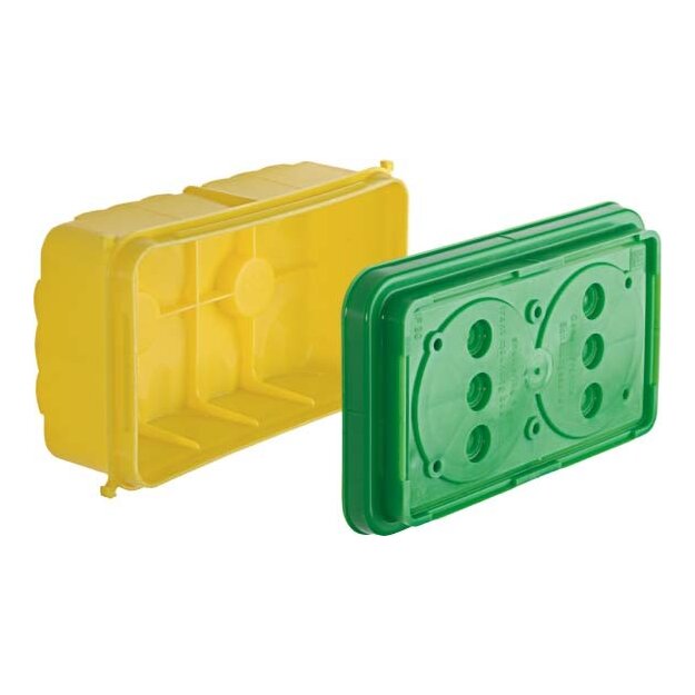 Kaiser 1224-41 Betonbau Gerätedose für britische Geräteeinsätze 2-gang Einbauöffnung 68 x 128 mm