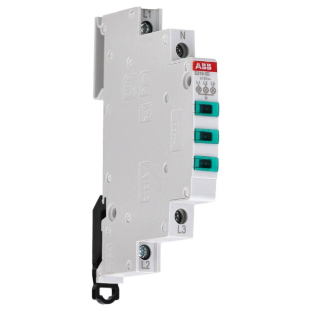ABB E219-3D Leuchtmelder, 16 A, 415/230 V AC, 3LED, grün, Mod. Breite: 0.5 2CCA703901R0001