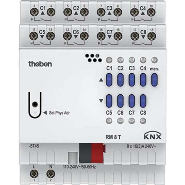 Theben 4940200 Schalt-/Jalousieaktor RM 8 T KNX
