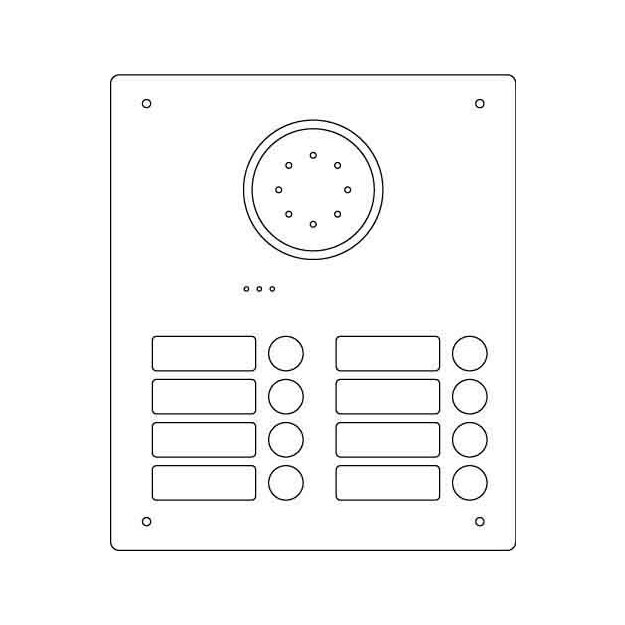 Ritto 1812120 Acero Edelstahl-Türstation Audio 8 WE Audio Edelstahl