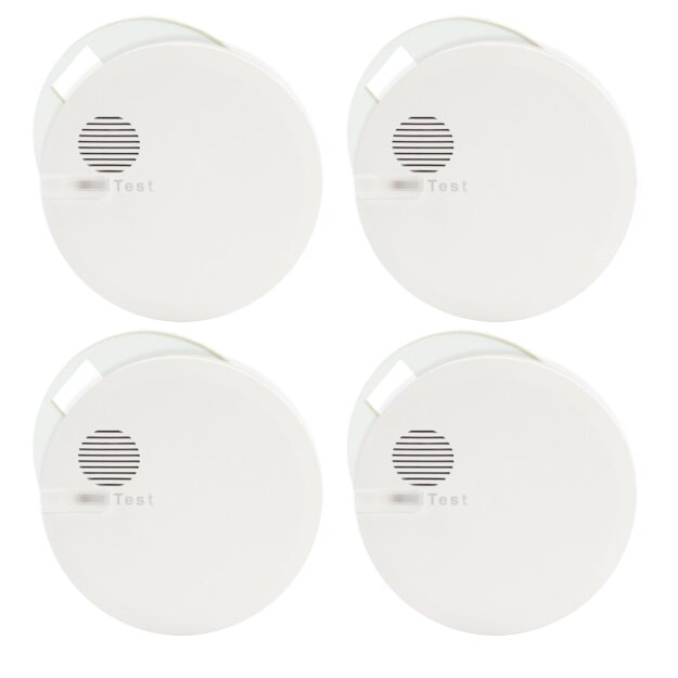 4x Hekatron Rauchmelder Genius Plus Edition - Rauchwarnmelder inkl. Klebepad