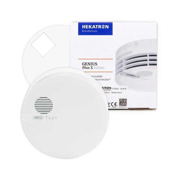 Hekatron Genius Plus X Rauchwarnmelder incl. Klebepad 4er Pack