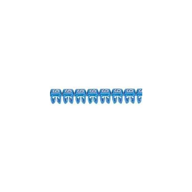 Legrand 038106 Kennzeichnungssystem CAB 3 für Leiterquerschnitt 0,15 bis 0,5 mm² Ziffer:6 Blau