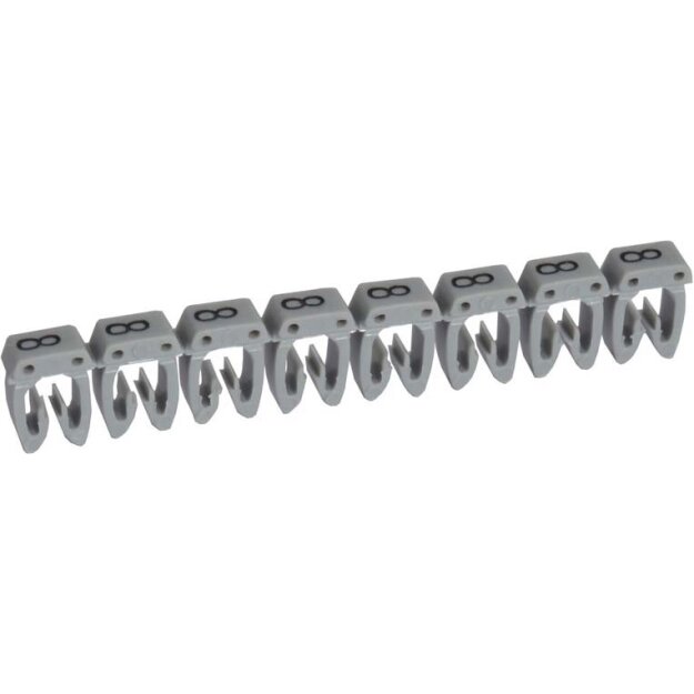 Legrand 038108 Kennzeichnungssystem CAB 3 für Leiterquerschnitt 0,15 bis 0,5 mm² Ziffer:8 Grau