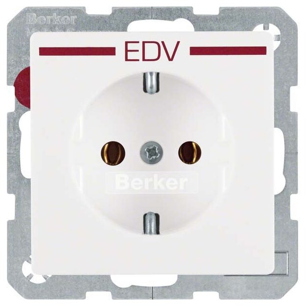 Berker 47436079 Steckdose SCHUKO mit Aufdruck Q.1/Q.3 Polarweiß samt