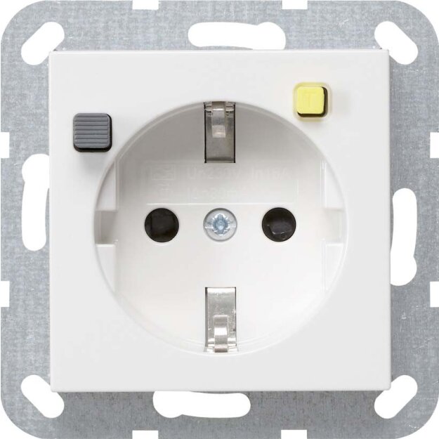 Gira 267703 FI-Schutzsteckdose 30 mA Shutter System 55 Reinweiß