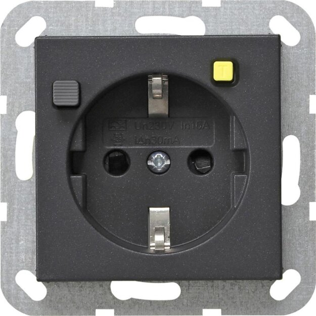 Gira 267728 FI-Schutzsteckdose 30 mA Shutter System 55 Anthrazit