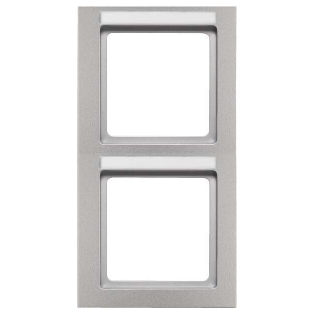 Berker 10526094 Rahmen 2-fach mit Beschriftungsfeld senkrecht Q.3 Alu Samt lackiert