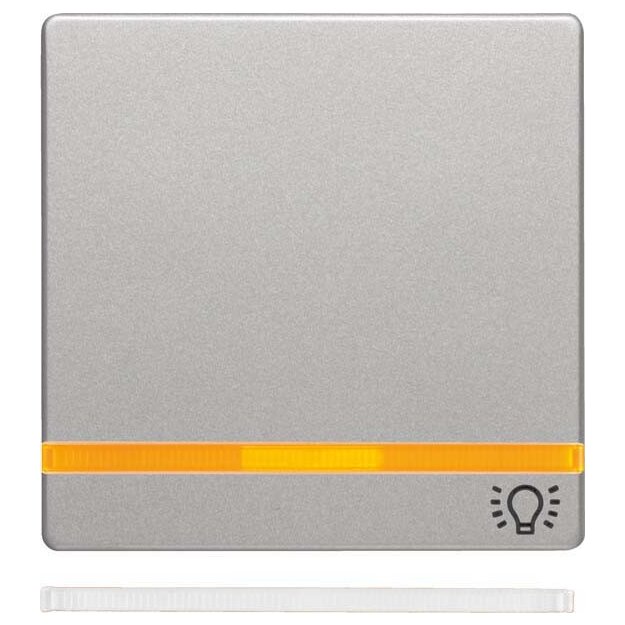 Berker 16216074 Wippe mit 2 beiliegenden Linsen und Aufdruck Symbol Licht Q.x Alu samt lackiert