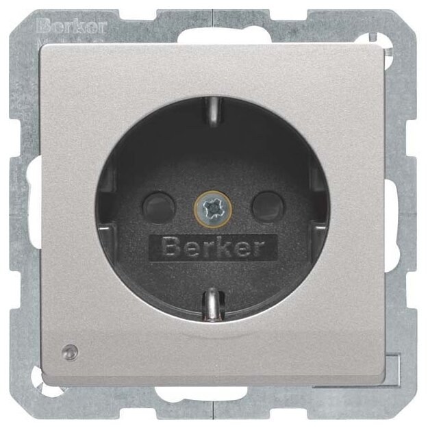 Berker 41096084 Steckdose SCHUKO mit LED-Orientierungslicht Q.1/Q.3 Alu Samt lackiert