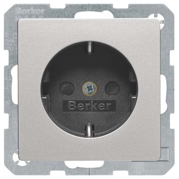Berker 47236084 Steckdose SCHUKO mit erhöhtem Berührungsschutz Q.1/Q.3 Alu Samt lackiert