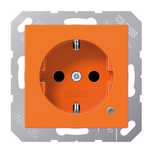 Jung A1520BFKOO SCHUKO-Steckdose m. Funktionsanzeige (Thermoplast bruchsicher) Orange Serie A