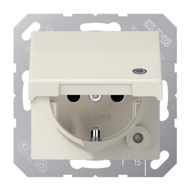 Jung ABAS1520KLKO SCHUKO-Steckdose mit Klappdeckel (Duroplast antibakteriell) Orange Serie AS