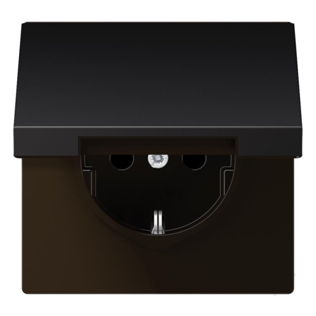 Jung AL1520KIKLD SCHUKO-Steckdose m. Klappdeckel KI (lackiertes Aluminium) Dark Serie LS