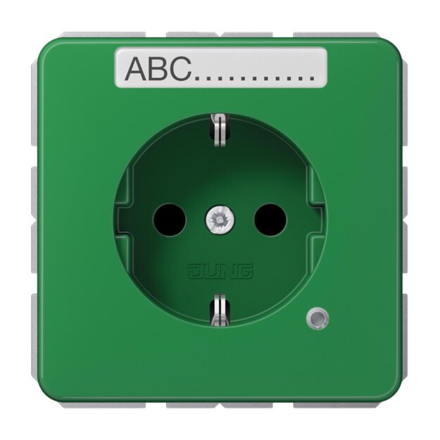 Jung CD1520BFNAKOGN SCHUKO-Steckdose m. NA u. Funktionsanzei (Thermoplast bruchsicher) Grün Serie CD