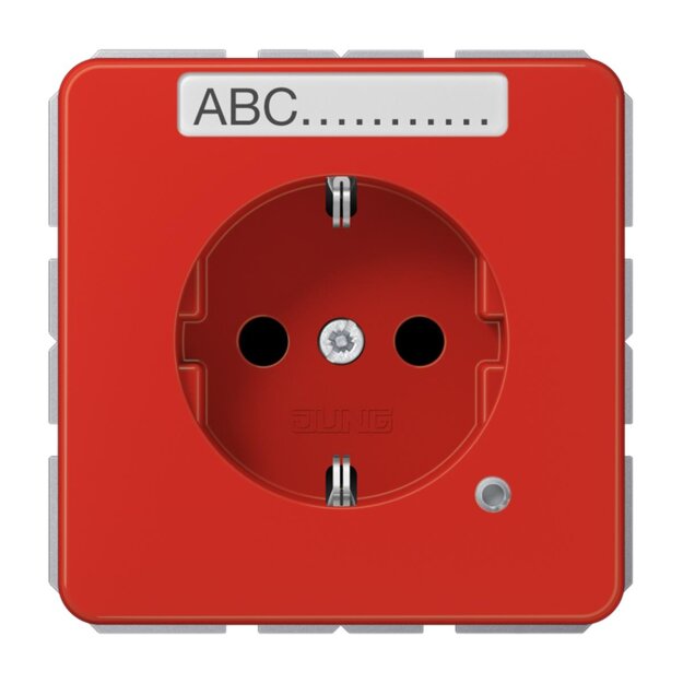 Jung CD1520BFNAKORT SCHUKO-Steckdose m. NA u. Funktionsanzei (Thermoplast bruchsicher) Rot Serie CD