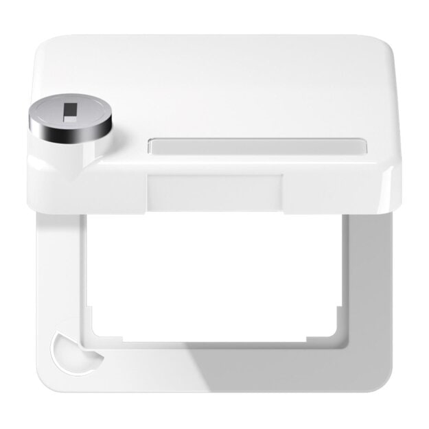 Jung CD590BFKLSLWW Klappdeckel m. Sicherheitsschloss (Thermoplast bruchsicher) Alpinweiß Serie CD