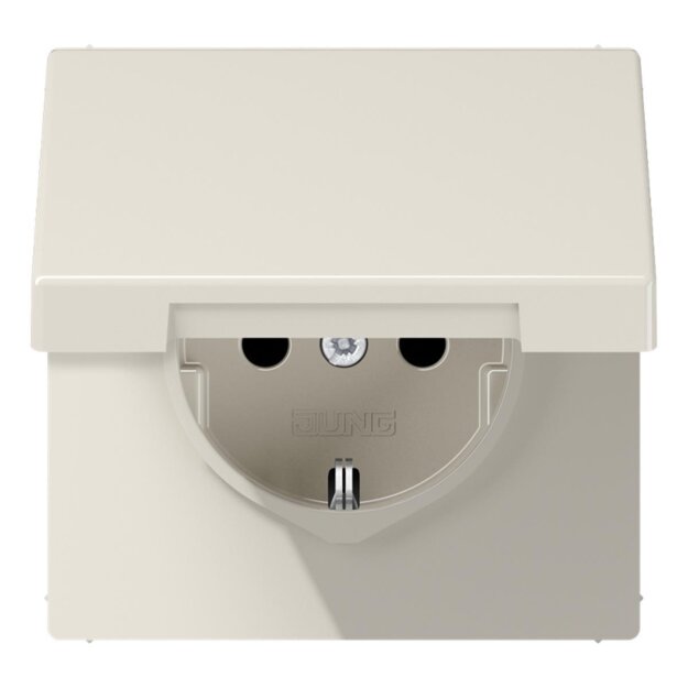Jung LS1520BFKIKL SCHUKO Steckdose KI m.Klappdeckel (Thermoplast bruchsicher) Weiß Serie LS