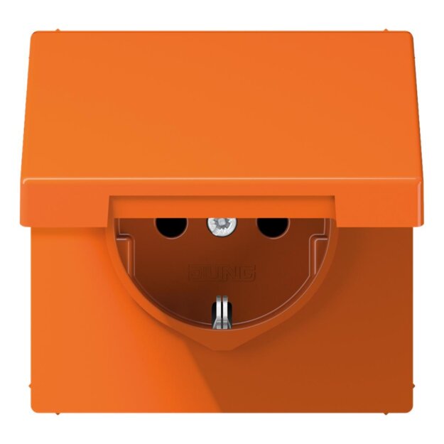 Jung LS1520BFKLO SCHUKO Steckdose m.Klappdeckel (Thermoplast bruchsicher) Orange Serie LS