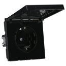 Jung LS1520BFKLSW SCHUKO Steckdose m.Klappdeckel (Thermoplast bruchsicher) Schwarz Serie LS