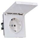 Jung LS1520BFKLWW SCHUKO Steckdose m.Klappdeckel (Thermoplast bruchsicher) Alpinweiß Serie LS