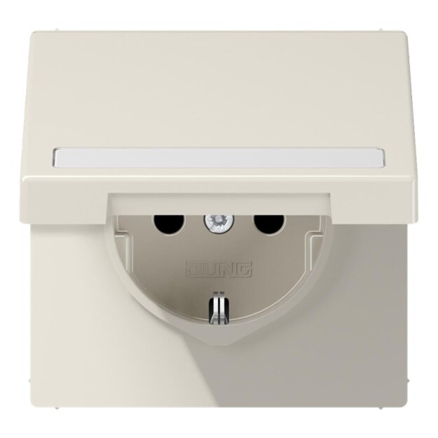Jung LS1520BFNAKL SCHUKO Steckdose m.Schriftfeld u.Klappdeckel (Thermoplast bruchsicher) Weiß Serie LS