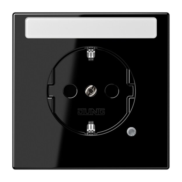 Jung LS1520NAKOSW SCHUKO-Steckdose m. NA u. Funktionsanzei Schwarz Serie LS