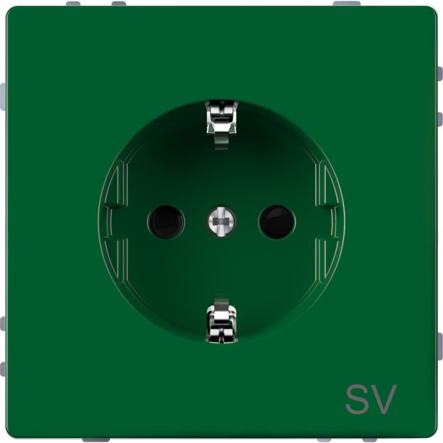 Merten MEG2300-6004 SCHUKO-Steckdose für Sonderstromkreise erhöhter Berührungsschutz Steckklemmen Grün System System Design