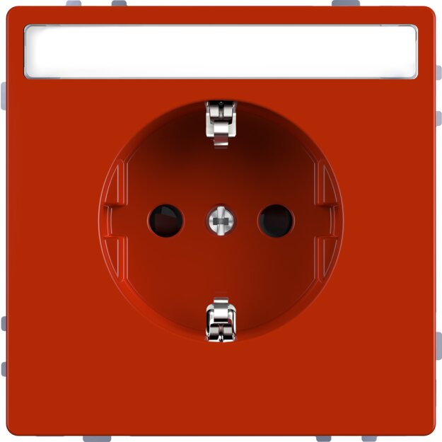 Merten MEG2302-6002 SCHUKO-Steckdose für Sonderstromkreise mit Schriftfeld Berührungsschutz Steckklemmen ZSV Orange System Design