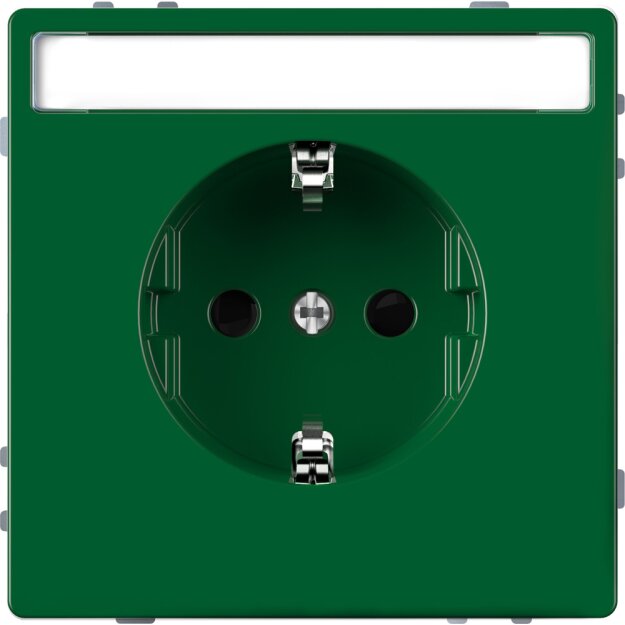 Merten MEG2302-6004 SCHUKO-Steckdose für Sonderstromkreise mit Schriftfeld Berührungsschutz Steckklemmen SV Grün System Design