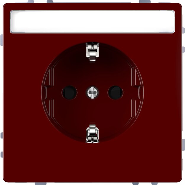 Merten MEG2302-6006 SCHUKO-Steckdose für Sonderstromkreise mit Schriftfeld Berührungsschutz Steckklemmen Rubinrot System Design