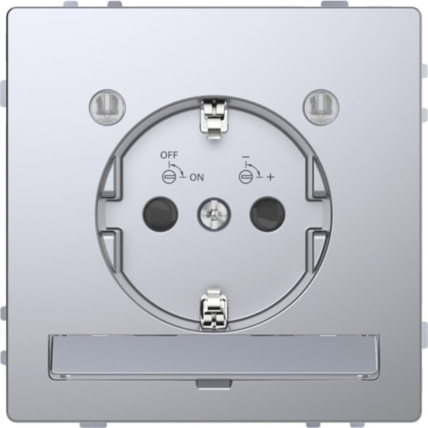 Merten MEG2304-6036 SCHUKO-Steckdose mit Lichtauslass und LED-Beleuchtungs-Modul Berührungsschutz Steckklemmen Edelstahl System Design