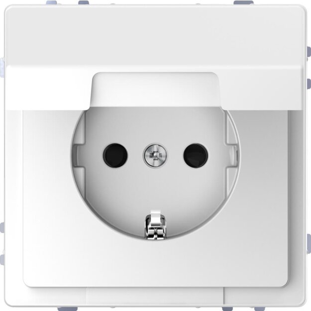 Merten MEG2310-6035 SCHUKO-Steckdose mit Klappdeckel Berührungsschutz Steckklemmen Lotosweiß System Design