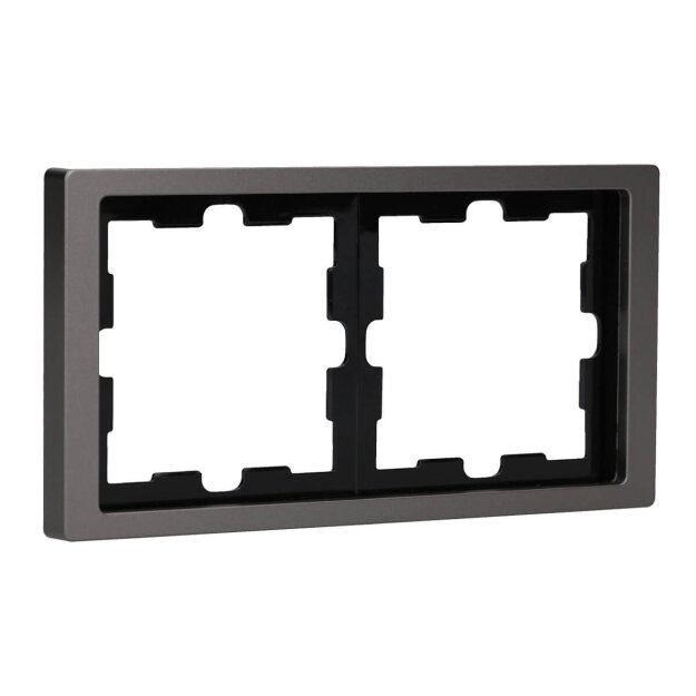 Merten MEG4020-6550 D-Life Metall Rahmen 2-fach Nickelmetallic