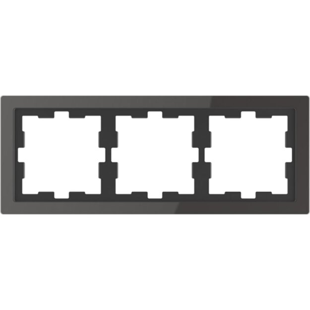 Merten MEG4030-6503 D-Life Glas Rahmen 3-fach Onyxschwarz