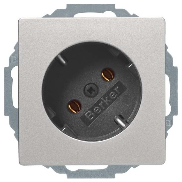 Berker 47276084 Steckdose SCHUKO 45° Q.1/Q.3 Alu Samt lackiert