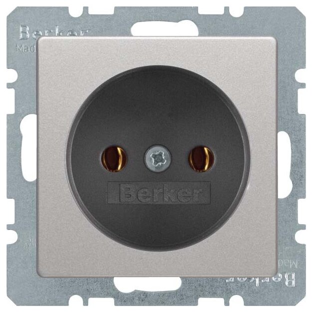 Berker 6161036084 Steckdose ohne Schutzkontakt Q.1/Q.3 Alu samt lackiert