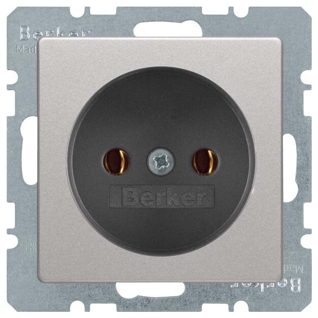 Berker 6167036084 Steckdose ohne Schutzkontakt Q.1/Q.3 Alu samt lackiert
