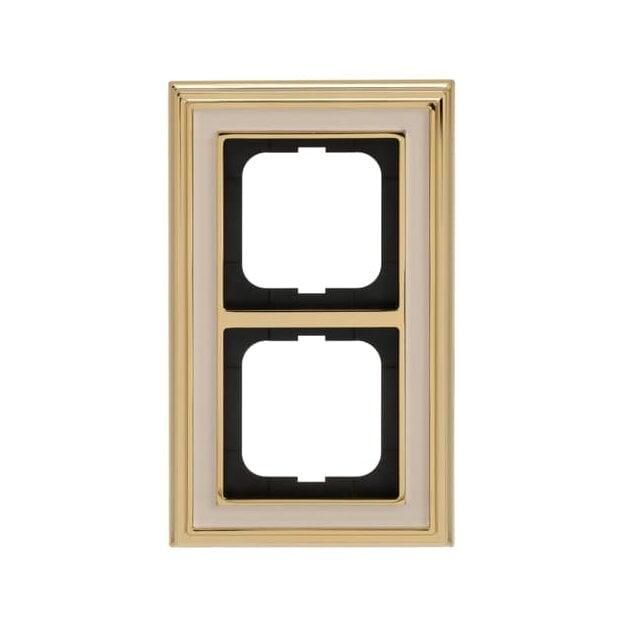 Busch-Jaeger 1722-838 Abdeckrahmen 2-fach Rahmen (Echtmetall) Messing Busch-dynasty® 2CKA001754A4634