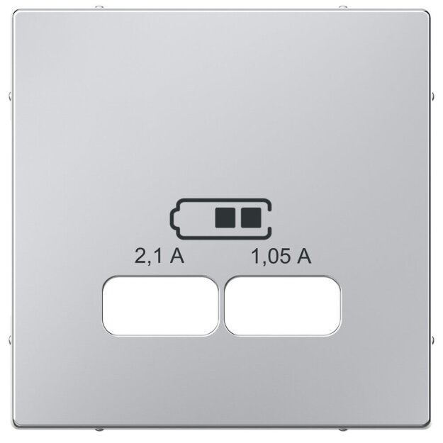 Merten MEG4367-0460 Zentralplatte für USB Ladestation-Einsatz Aluminium System M