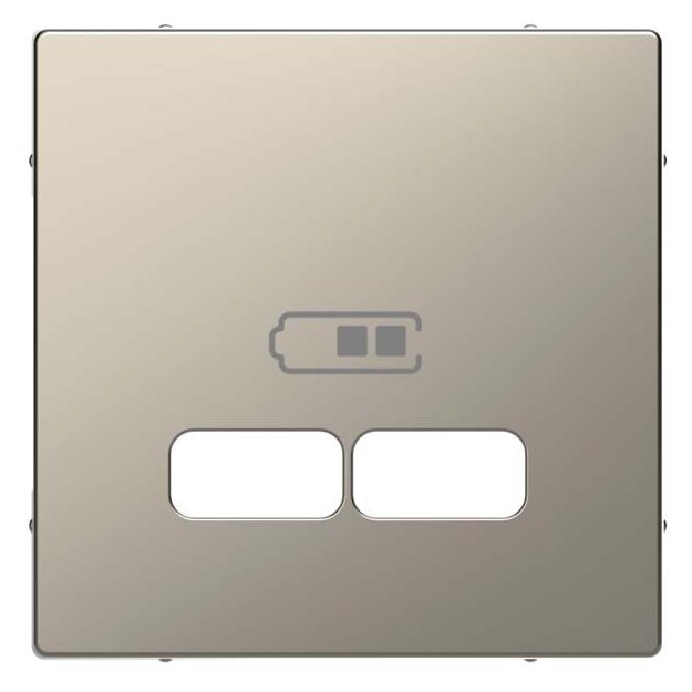 Merten MEG4367-6050 Zentralplatte für USB Ladestation-Einsatz Nickelmetallic System Design