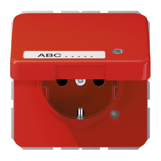 Jung CD1520NAKLKORT SCHUKO-Steckdose mit Klappdeckel (Duroplast) Rot Serie CD