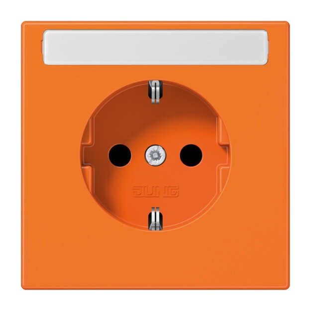 Jung LS1520BFKINAO SCHUKO Steckdose mit Schriftfeld 9x58mm (Thermoplast bruchsicher) Orange Serie LS